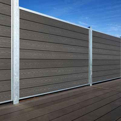 Antracitgrå komposithegn i flere højder fra Poda