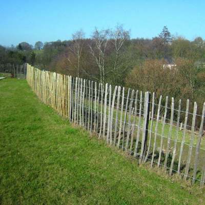 Naturområde indhegnet med et hegn af kastanjetræ fra Poda