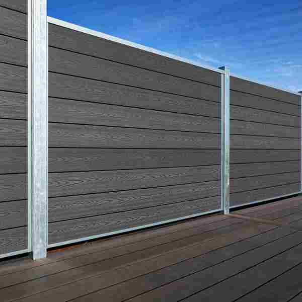 Antracitgrå komposithegn i flere højder fra Poda.