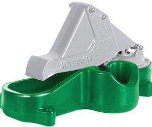 Grøn mulepumpe med grå pumpearm og en sidekop.